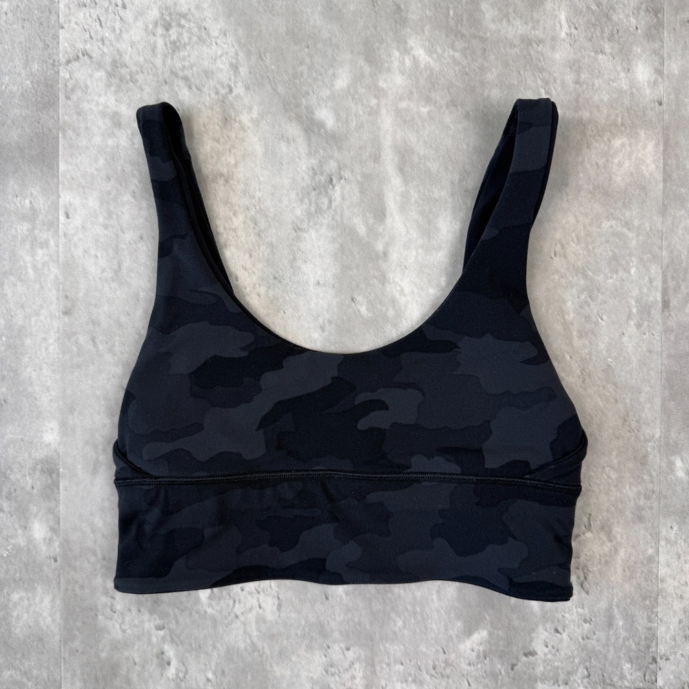Lululemon Align Reversible Bra Women 4 Black Heritage 365 Camo Nulu Yoga A/B Cup